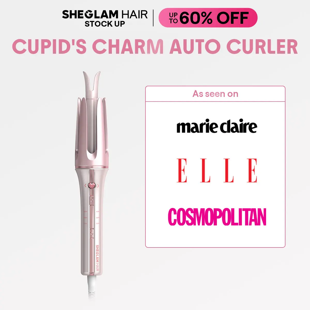 SHEGLAM HAIR Automatic Curling Iron | 0.75/1/1.25Inch Curls | 3-Level Temps | 2-Way Rotation | Universal Voltage | GlossPro Ceramic Coating | Less Damage | Touch Instant Curler For Hair Styling#curling iron #automatic curling iron, Automatic Curling Stick