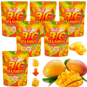 1-10PCS MetaVita Peelable Mango Candy – Individually Wrapped Gummies with Real Mango Puree –  Big Chewy Peelz Gummy Candy, Gluten-Free, Fun to Peel & Eat