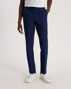 Express Extra Slim Blue Wool-Blend Washable Modern Tech Suit Pant
