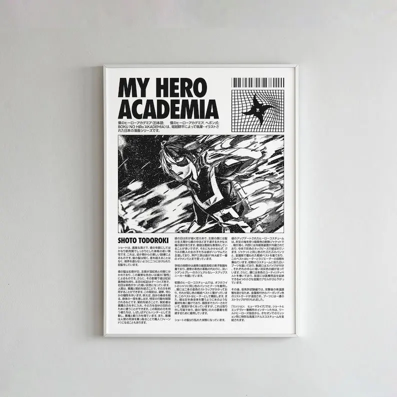 [Up To 50% Off] Shoto Todoroki My Hero Academia Artistic Paper Poster - Unframed, Unmounted Anime Photo Print, Multi-Size Rich Colors Home Decor for Kid Room Wardrobe Room Decoration