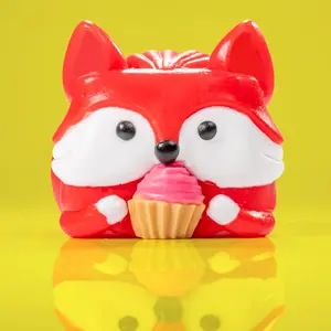 Cupcake the Fox Soft Silicon Squishy Master Baker and Foxy Noon Coolest Café Bookstore Red Cupcake Lover Taba Squishy Toy