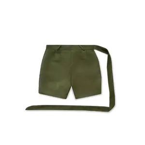 YVESLU Faux Suede Short with Long Belt, moss