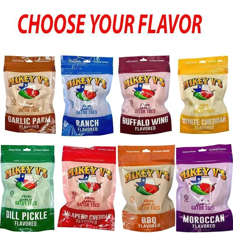 Mikey V's Gator Toes Garlic Snack Bundle- Deep-Fried Whole Garlic Cloves, Crunchy Gourmet Snack Variety Pack