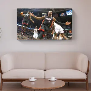 LeBron James & Dwyane Wade 2010 Iconic Moment Wall Flag - Celebrate Sports History with Teamwork Excellence and Collaboration Tribute Decor Tapestry Bedroom Dorm Wall