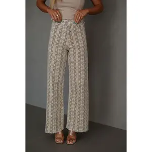Corie Snake Printed Pants-Beige//RESHOOT