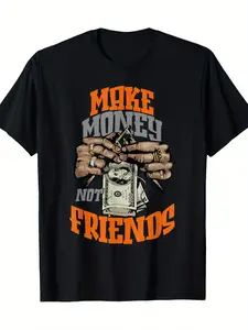 Make money without making friends olive army sun orange color t-shirt, men's t-shirt, 220g, skin-friendly softness, home leisure, modern graphic feel, fall season style, Black Friday, for students, Christmas Eve