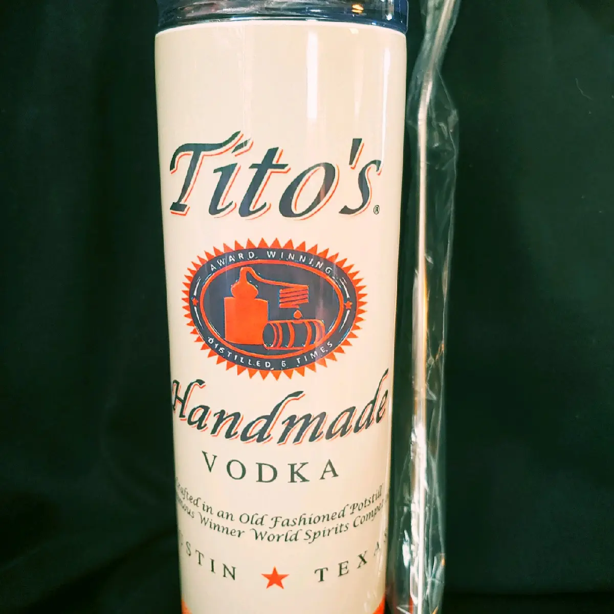 Tito's 20oz Tumbler with lid and straw