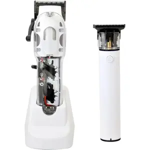 White Slime 2 Splatt Clipper Trimmer Set Barber Hair Clippers for Men 6800 RPM