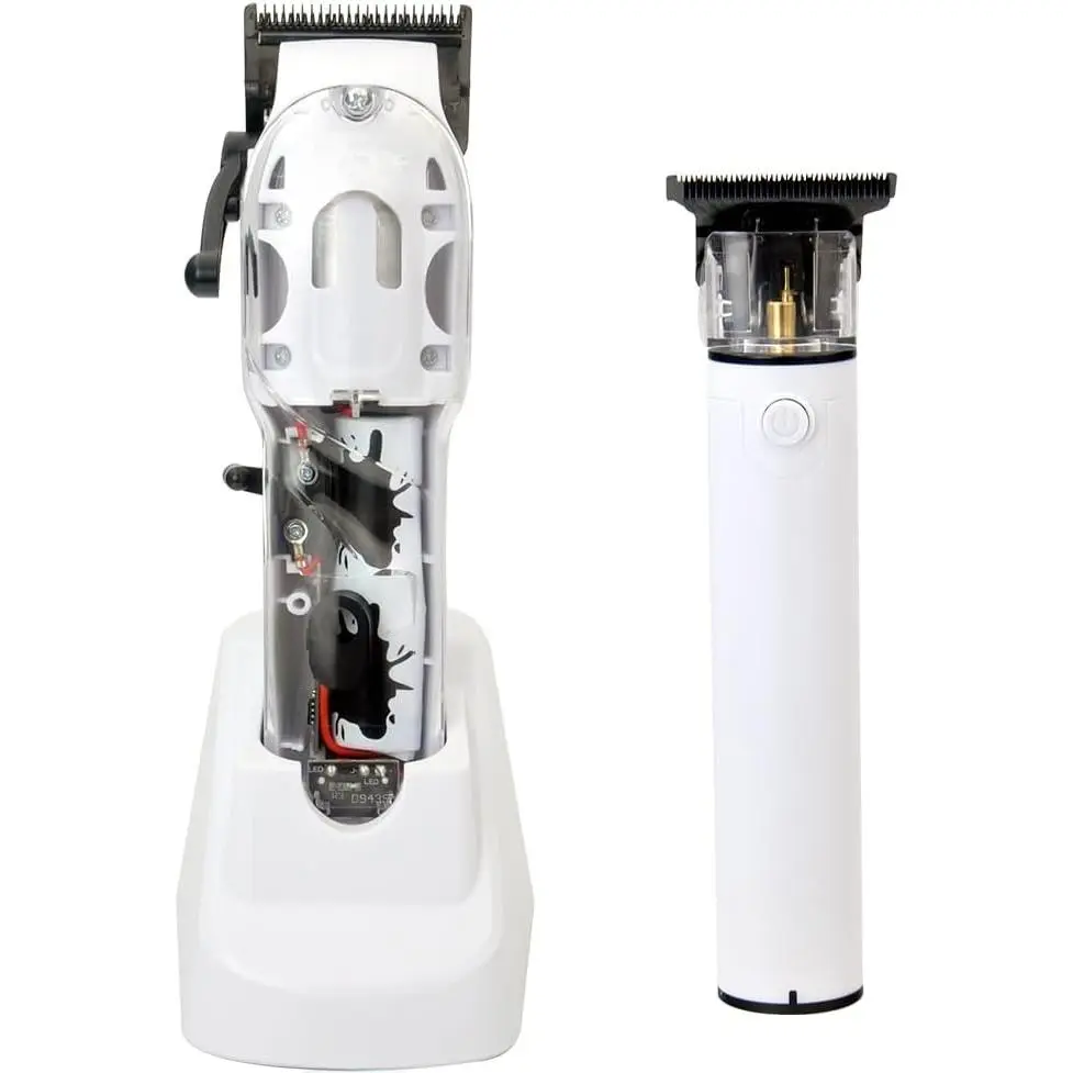 White Slime 2 Splatt Clipper Trimmer Set Barber Hair Clippers for Men 6800 RPM