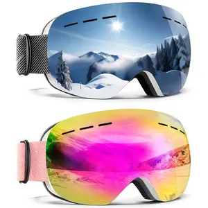 [Stylish Ski Goggles] 2PC Stylish & Durable Ski Goggles with Oversized Polarized Lenses - Windproof, Perfect for Winter Athletics & Outdoor Adventures, Christmas, Sturdy, OTG, Double Polarized Lens, Christmas gift
