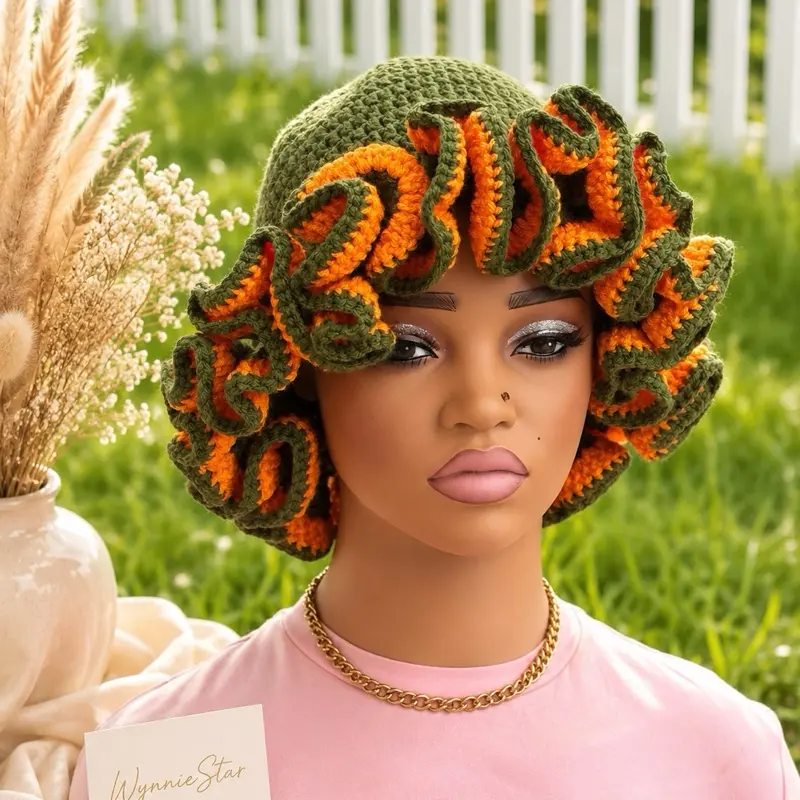 Olive Luxe Ruffle Hat