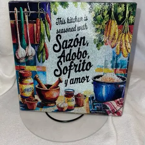 Add some flavor to your kitchen!  This tempered glass cutting board is more than just a kitchen essential—it’s a whole vibe.  Perfect for chopping, serving, or just spicing up your Kitchen counter