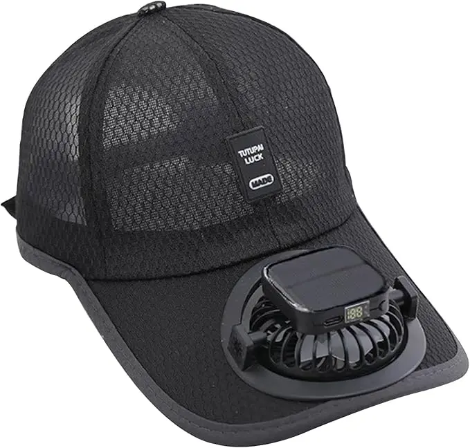 Solar + USB Dual Power Fan Hat – Cooling Baseball Cap Sun Hat for Men Women, Summer Fishing Camping Beach Outdoor