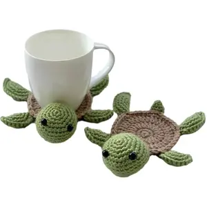 1 Pcs Turtle Coasters, Funny Woven Turtle Coasters, Handmade Crochet Coasters, Cute Drink Coasters ﻿