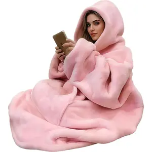 Manta con capucha de gran tamaño sudadera de manta portátil forro polar sherpa ultra suave cómoda sudadera con capucha