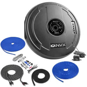 QBSTA 900W Peak (300W RMS) 11" Quick Bass Spare Tire Amplified Subwoofer System with Remote Bass Level Control and Amplifier Wiring Kit