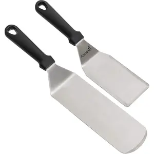 Spatula Turner Stainless Steel - Metal Spatula Set - Hibachi Spatula  as BBQ Grill Accessories for Grill and Flat Top Griddle