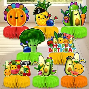 8 Pieces Fruit Party Decorations, Hawaiian Table Centerpieces, Dancing Fruit, 1st Birthday Decorations, Summer Luau Baby Shower Themed Party