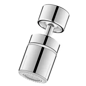 360 Degree Rotating Splashproof Faucet, 2 Spray Modes, Extended Spout, Chrome Surface, Durable & Easy Clean, Kitchen & Bathroom Sink Tap, Rotatable Rotary Faucet