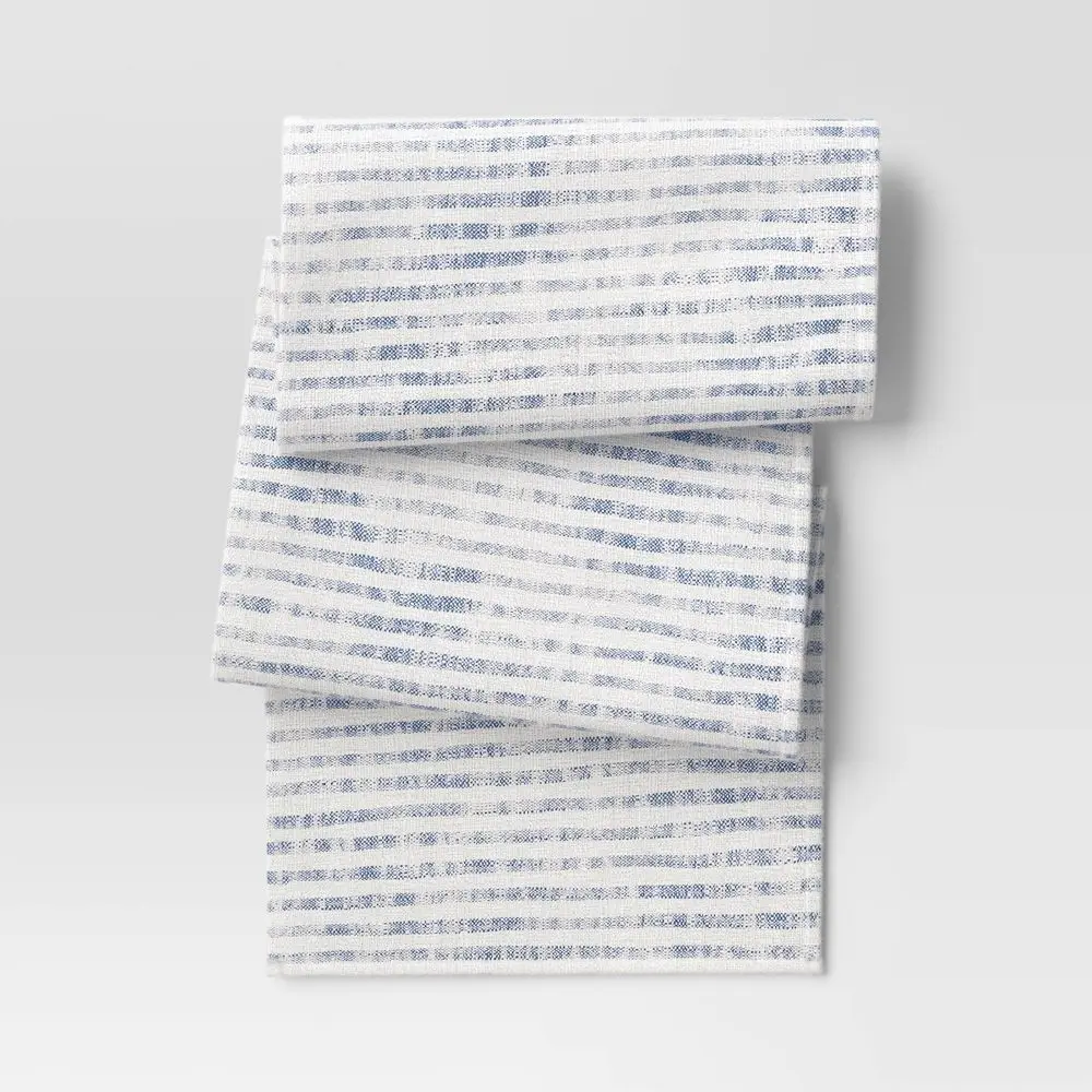 90"x20" Table Runner Blue Striped - Threshold 90"x20" Table Runner Blue Striped - Threshold