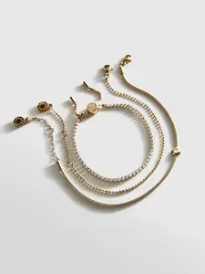 Catherine Waterproof Bracelet Set - Gold/Pavé