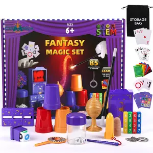 Kids' Magic Kit, Fantasy 85  Magic Tricks Set with Wand, Perfect Party Gift Magician Toy, Educational Stem Magic Gadget Toys, Amazing Easy Magic Set with Step-by-Step Video Lessons  for Kids Aged 6+ Easy Tricks and Illusion Cards, Illusion Box