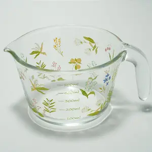 Glass Measuring Cup with Handle | Clear Heat-Resistant Food Grade | Ideal for Baking, Mixing Eggs, Milk & Cooking