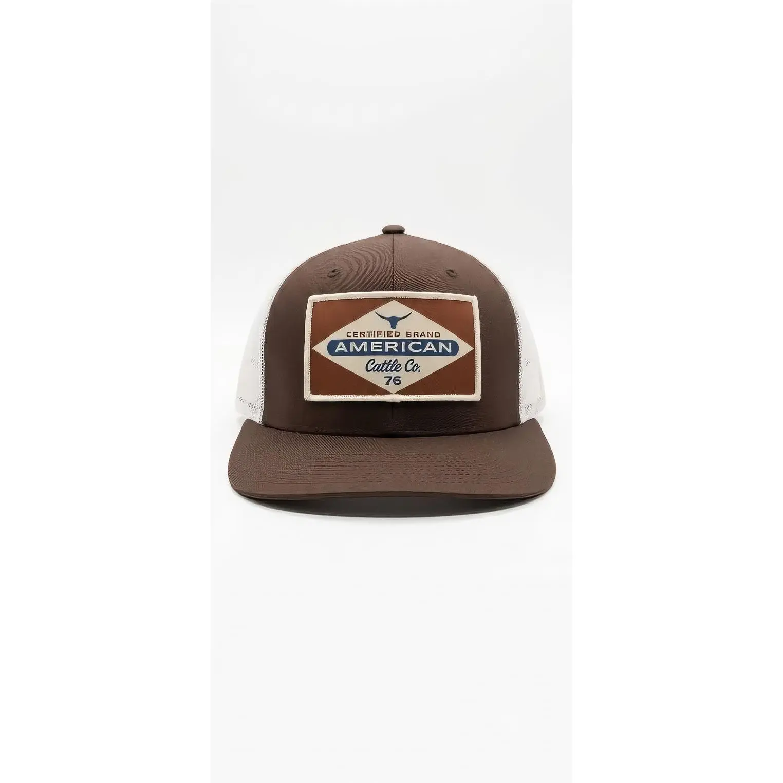 American Cattle Co. 76 Certified Brand Brown Trucker Hat with White Mesh Back and Logo Patch