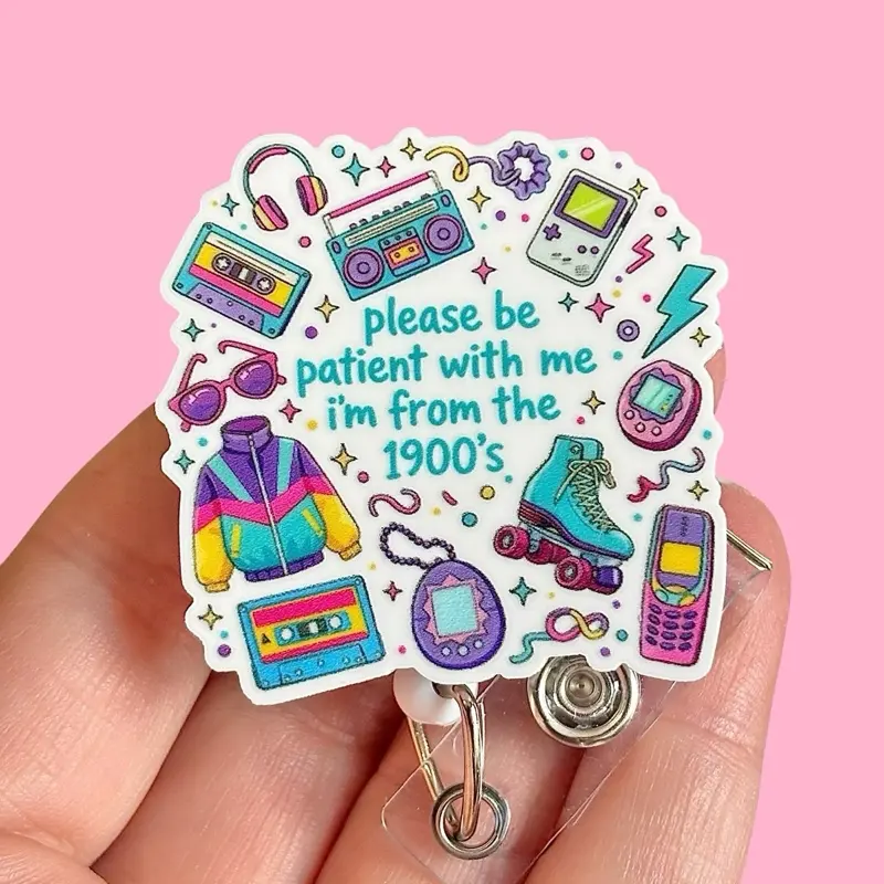 Glitter My Badge Funny millennial badge reel for nurse and hospital workers. Badge clip Badge pull - Retractable swivel clip with a 360 rotation. Great gift for coworker.