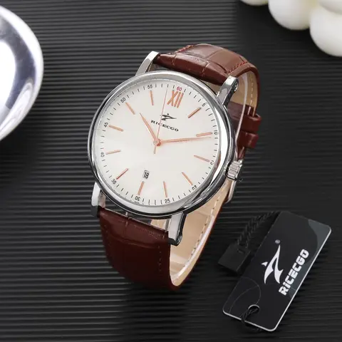 Men's Classic Business Fashion Watches Round Dial Quartz Watch, Pu Leather Strap Analog Watch, Fashion Watch for Party, Daily Clothing Decor, Trendy All-match & Exquisite Watch for Business/Birthday Gift with Box