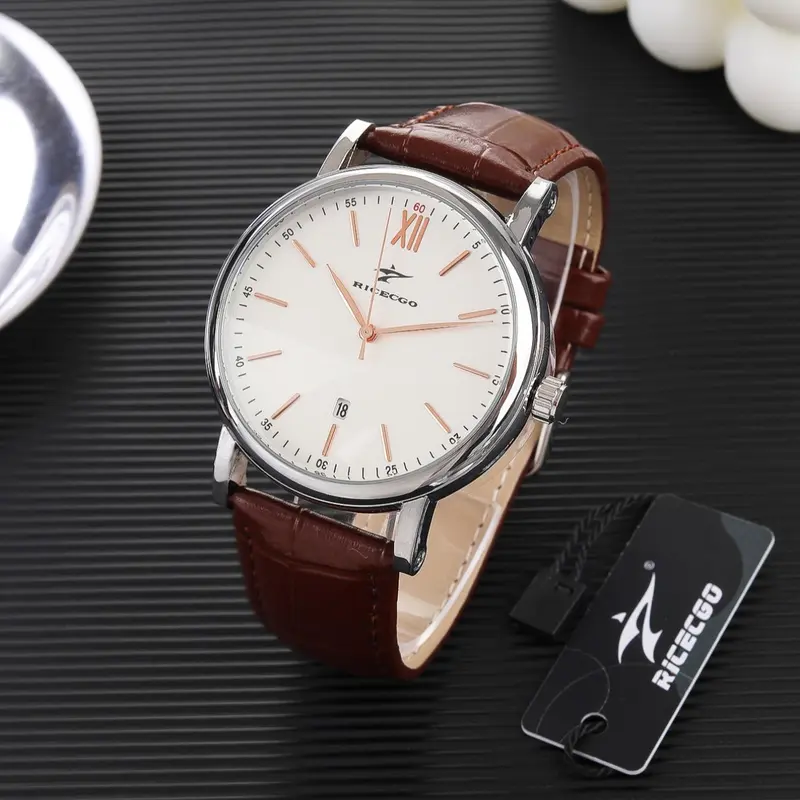 Men's Classic Business Fashion Watches Round Dial Quartz Watch, Pu Leather Strap Analog Watch, Fashion Watch for Party, Daily Clothing Decor, Trendy All-match & Exquisite Watch for Business/Birthday Gift with Box