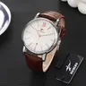 Men's Classic Business Fashion Watches Round Dial Quartz Watch, Pu Leather Strap Analog Watch, Fashion Watch for Party, Daily Clothing Decor, Trendy All-match & Exquisite Watch for Business/Birthday Gift with Box