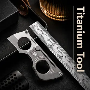 Mulight EDC Compact Titanium EDC Tool - 14C28N edge, Titanium Handle, Back Lock, Thumb Stud, every day carry