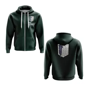 Scouting Regiment Attack on Titan Hoodie Unisex Basic Zip Long Sleeve Fleece Fabric Comfortable & Durable 3D Graphic Machine Washable
