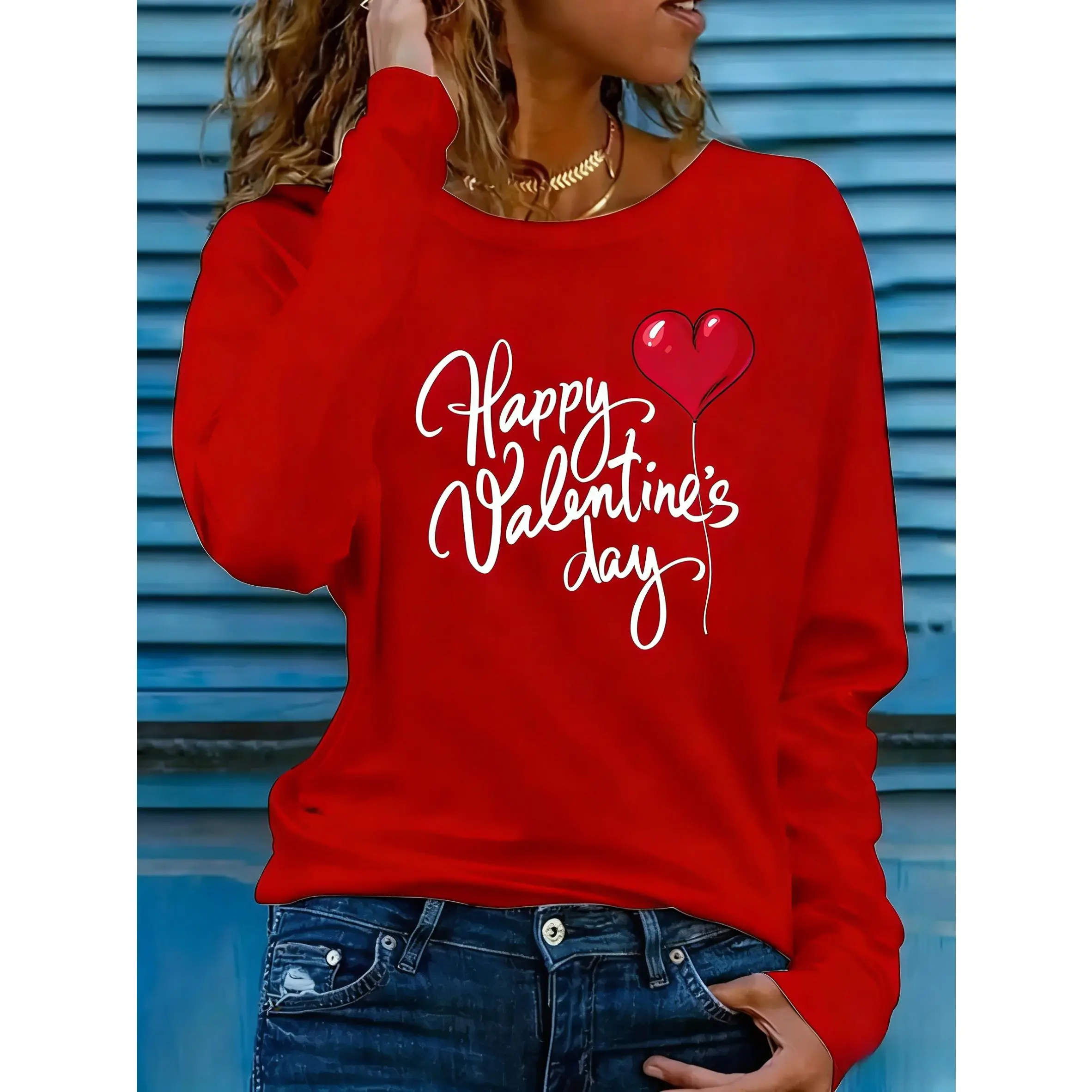 Multiple Colors Available, Comfortable to Wear, [Wilderness Valentine's Day Exclusive] - Long Sleeve T-Shirt - Happy Valentine's Day - Trendy Valentine's Day Printed T-Shirt