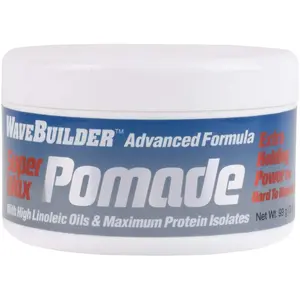 WaveBuilder Advanced Formula Super Wax Pomade (3.5 oz) - Violet Fragranced Unisex Haircare, Hydrating Cream for Coarse, Dry, Curly Hair, Extra Strong Hold, Wave Definition, Shine, Moisture Lock