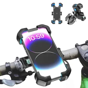 Bike Phone Holder, Motorcycle Phone Mount Handlebar Cell Phone Clamp, Quick Lock Handle Bar Scooter Phone Clip for iPhone 17 16 15 14 13 12 11 Pro Max Plus Samsung S9 S10 and More 4.7" to 7" Smartphones