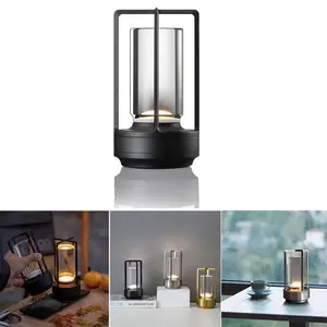 Vintage Crystal Table Lamp - Night Light Ambient Room Light for Bedroom Home Decor, Cordless Lamp, Dimmable Crystal Table Lamp