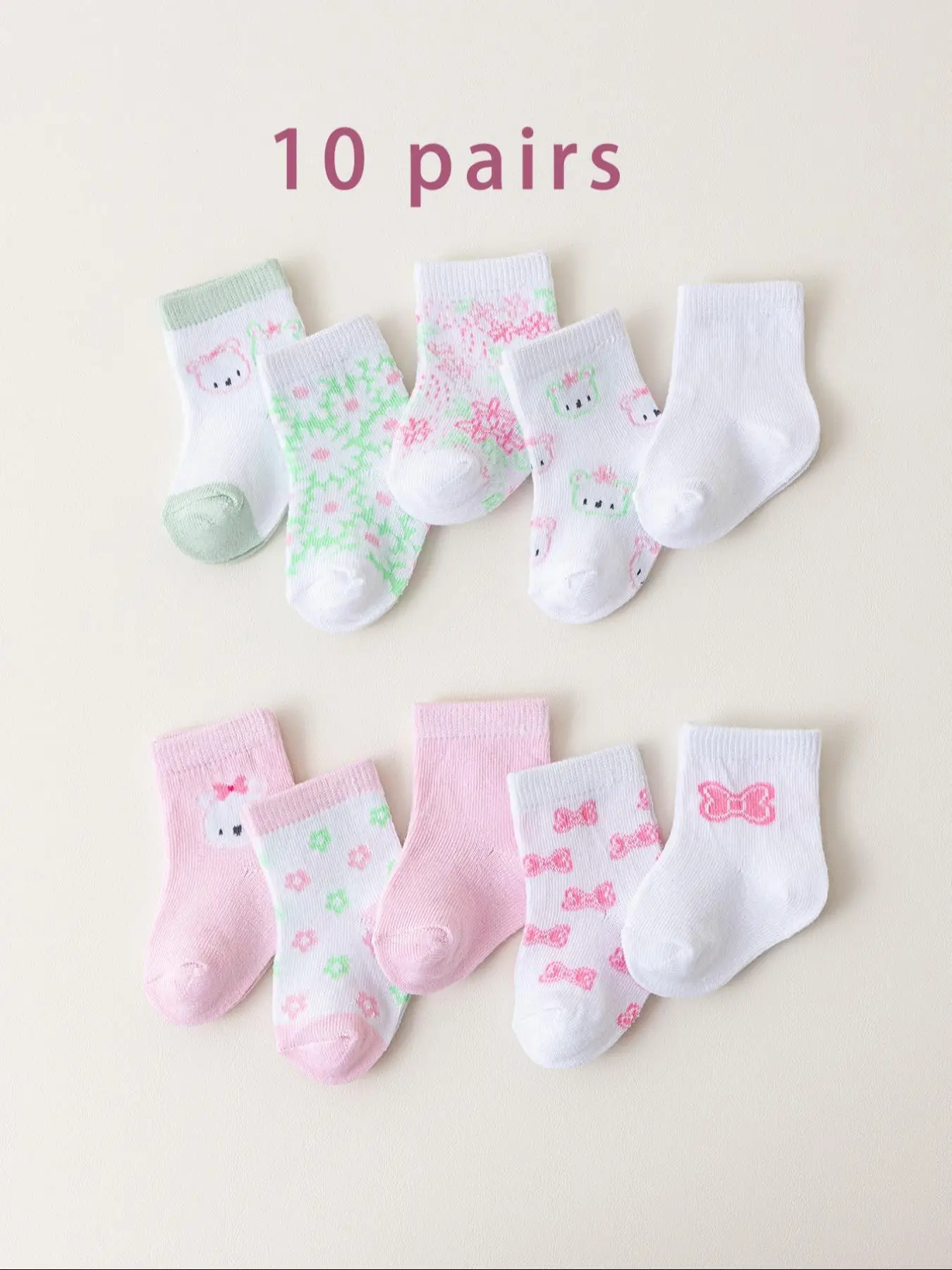 Baby's Socks, Cute Comfy Breathable Socks for Infant Toddler Kids, Newborn Baby Socks for All Seasons