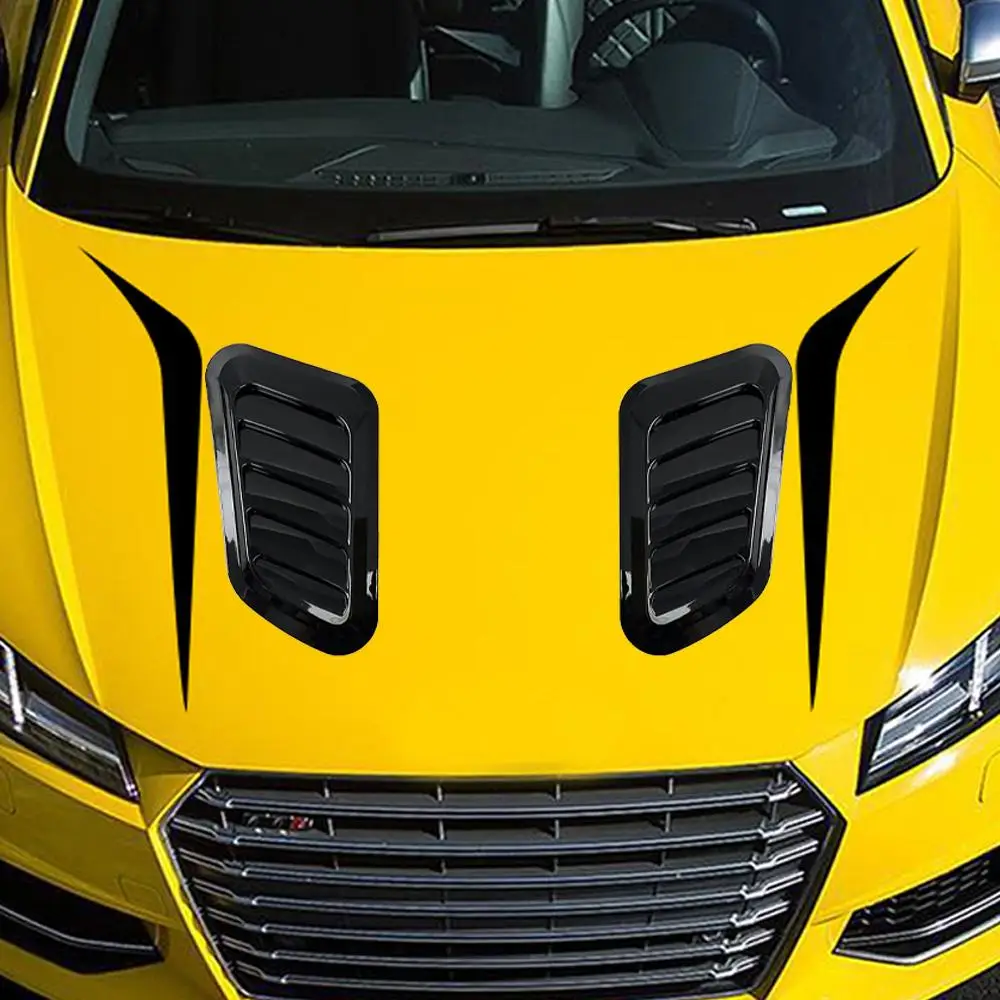 Shark Gills Decorative Air Outlet Sticker, 1 Pair Simulate Air Outlet Design Car Hood Decoration Sticker, Universal Car Exterior Decoration Accessorie