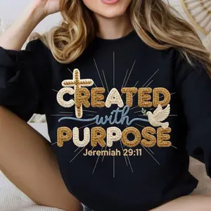 Comfort Colors Shirt with Knitted Letters - Jesus Christ & Bible Verse Design, Christian Apparel