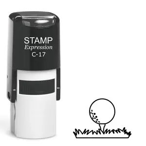 Golf ball on the grass outline Self Inking Rubber Stamp (SH-63656)