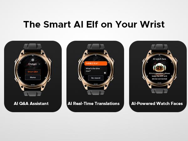 Anywise W1 AI Waterproof Sport Smartwatch, 1.43" AMOLED Touchscreen Display, Dual-Band GPS Smartwatch, 170+ Sports & Fitness Modes, 5ATM Waterproof Smartwatch