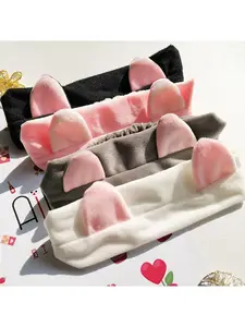 Cat ear headband, cute women's wig headband, suitable for washing face, applying face masks, exercising, makeup, yoga, and as a face-holding headband.