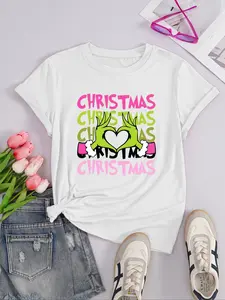 Christmas Grinch T-Shirt, Vintage Movie Style Fitted Tee, Casual Gift for All Seasons, Perfect Holiday Present