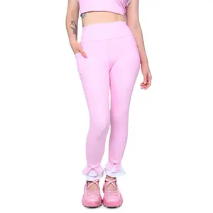 Pink Ruffle Leggings