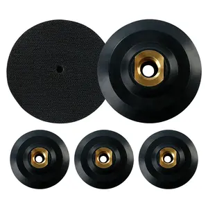 4" (100mm) Rubber Grinding Disc - 5/8-11 Thread Angle Grinder Pad for Dry/Wet Sanding & Polishing - Hook & Loop Backing for Sandpaper & Abrasives Tool Accessories