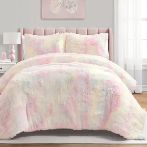 Lush Decor Emma Cozy Ultra Soft Rainbow Faux Fur Comforter Set Lush Decor Emma Cozy Ultra Soft Rainbow Faux Fur Comforter Set