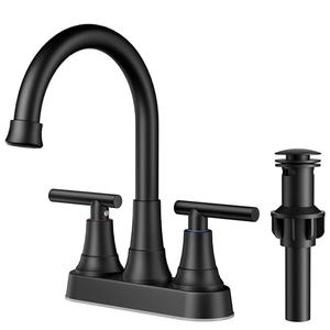 SummerVibes FORIOUS Bathroom Faucets 3 Hole, Bathroom Sink with Pop up Drain, Lead-Free Two Handles 4 Inch Bathroom Sink Faucet for Basin,Vanity, Farmhouse summergarden