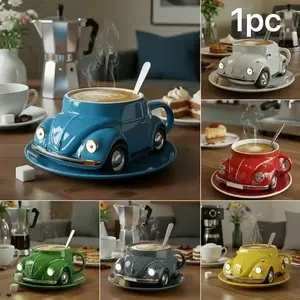 Trending Vintage Beetle Car Shaped Design Resin Coffee Mug, Food Grade BPA Free Durable Novelty Drinkware, Dishwasher Safe, Perfect Gift for Car Enthusiasts Motorheads Coffee Lovers, Funny Gift Mug, Ideal for Birthday Christmas Home Daily Use